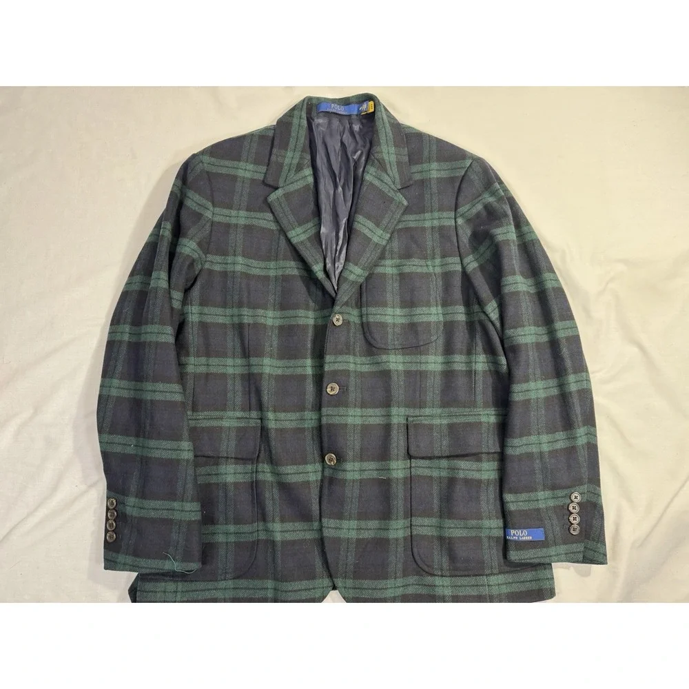 Polo Ralph Lauren Blackwatch Tartan Twill Modern Sport Coat Blazer Jacket 46 R